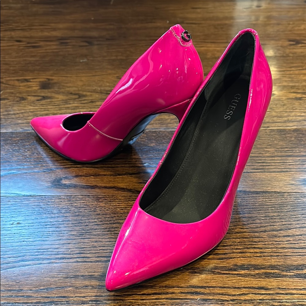 Guess Pink Stiletto Heels Glossy Pumps SABALIA